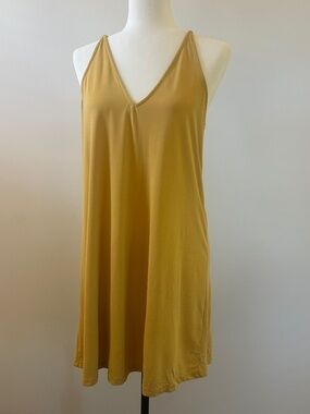 COAL Yellow, Ochre Soft Jersey Summer Dress, Beach Cover-up